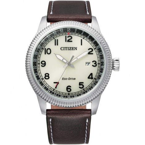 Orologio Uomo Citizen Aviator Eco-Drive Pelle BM7480-13X