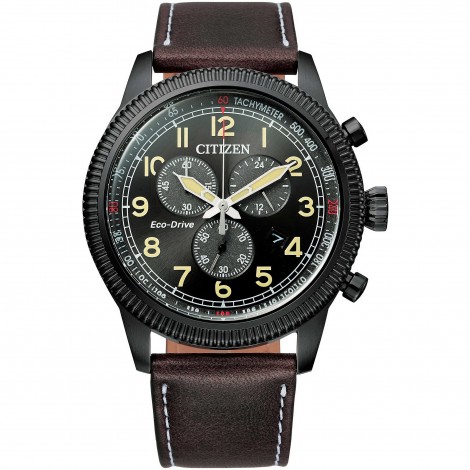 Orologio Uomo Citizen Chrono Pelle AT2465-18E