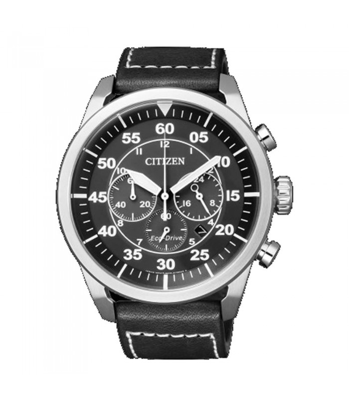Orologio Uomo Eco-Drive Citizen Chrono Nero Pelle CA4210-08F Orologio Uomo Eco-Drive Citizen Chrono Nero Pelle CA4210-08F