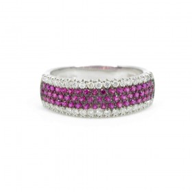 Anello Donna Davite & Delucchi Oro Bianco Diamanti e Rubini AA029855RBS