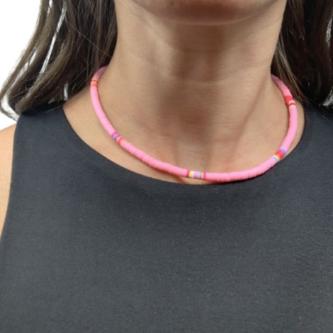 Collana Donna Raggi con Gommini Rosa