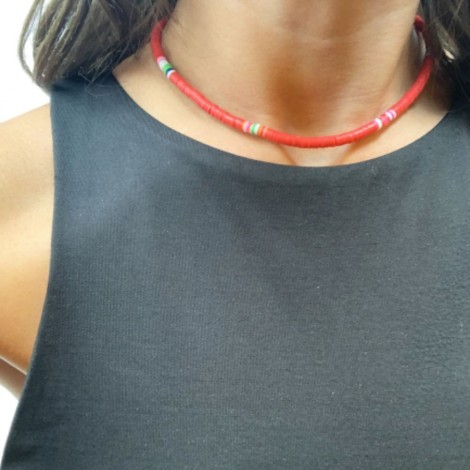 Collana Donna Raggi con Gommini Rossi