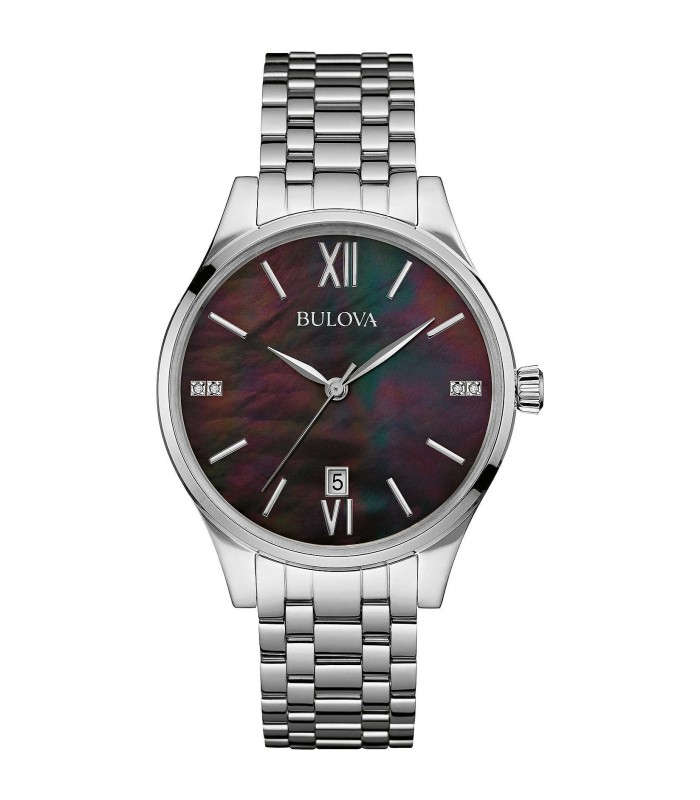 Orologio Donna Bulova Diamonds Nero 96S162 Orologio Donna Bulova Diamonds Nero 96S162