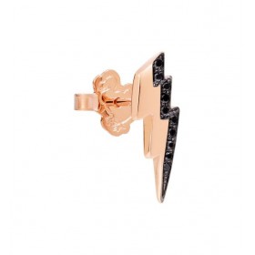 Monorecchino Dodo Fulmine Oro Rosa Diamanti Neri DOHFUL/9/BB