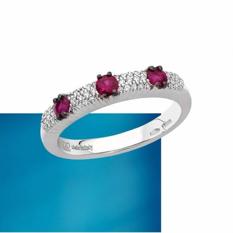 Anello Donna Davite & Delucchi Oro bianco Diamanti e Rubini AA030295RB