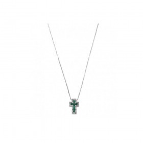 Girocollo Donna Davite & Delucchi Modello Croce con Smeraldi CLN010376SM