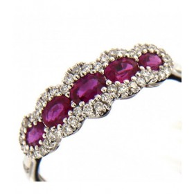 Anello Donna Davite & Delucchi Oro bianco Diamanti e Rubini AA030599RB