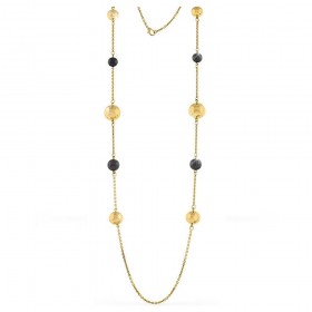 Collana Unoaerre Bronzo Rosé con sfere nere EXH4664