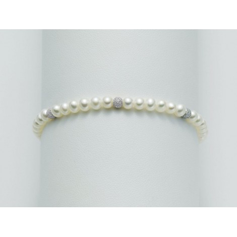 Bracciale Donna Miluna Perle Oro Bianco Diamantato PBR836B