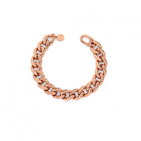 Bracciale Unoaerre Bronze Rosé Groumette Diamantata EXB4584