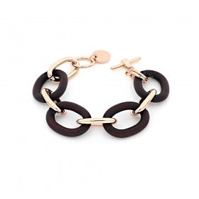 Bracciale Unoaerre Bronze Rosa e Nero Catena Grumetta EXB4605