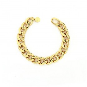 Bracciale Unoaerre Bronzo Giallo Catena Groumette Diamantata EXB4584