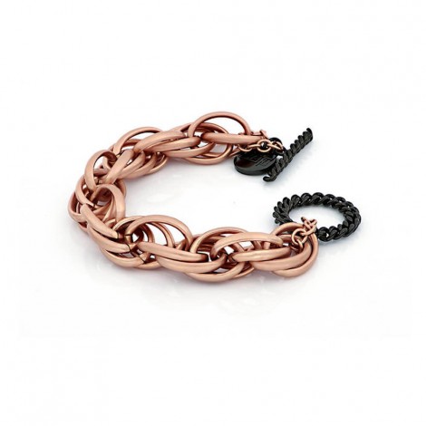 Bracciale Unoaerre Bronzo Rosato Chiusura Nera EXB4655