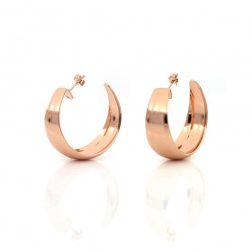 Orecchini Unoaerre Bronzo Rosato Cerchi Bombati EXO4248