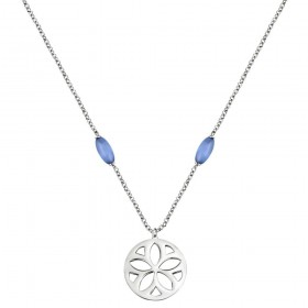 Girocollo Morellato Donna Acciaio Fiore Pendente Pietre Azzurre SATE03