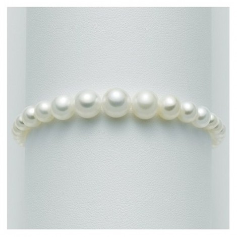 Bracciale Donna Miluna Filo Di Perle Bianche Scalare 4-9 PBR1084