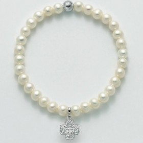 Bracciale Donna Miluna Perle Bianche Quadrifoglio Zirconi PBR2060-TPZ