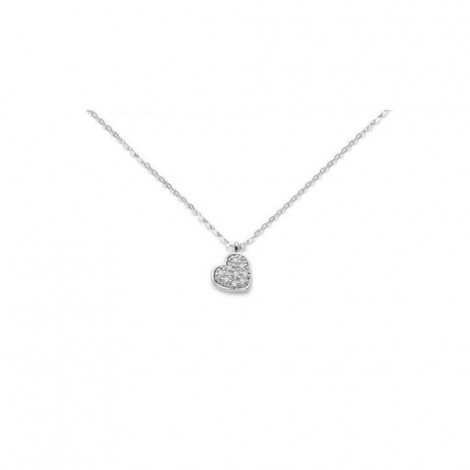 Girocollo Donna Miluna Ciondolo Cuore Oro Bianco e Diamanti CLD3808