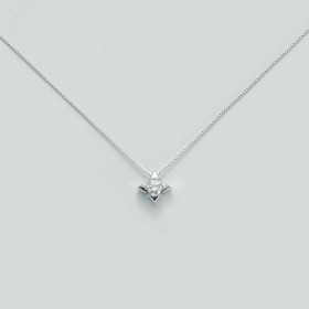 Girocollo Donna Miluna Oro Bianco Diamante Fiore 0.07 ct CLD2937-007G7