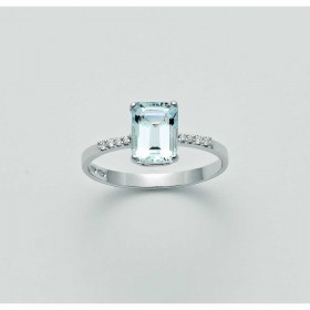 Anello Donna Miluna Acquamarina Rettangolare Diamante 0,04  LID3288