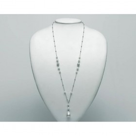 Collana Lunga Miluna Perla Barocca Catena Argento PCL5895