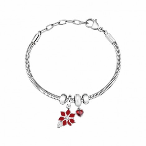 Bracciale Donna Morellato Fiore Smalto Rosso SCZ1117