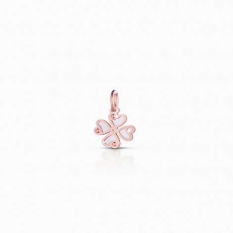 Le Bebé Lock Your Love Charm Quadrifoglio Oro Rosa 9 KT LBB165