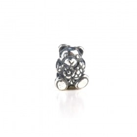 Charm Trollbeads Thun Orsetto Teddy Con Fiori Argento 925 TAGBE-30154