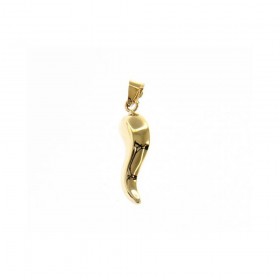 Ciondolo Corno Portafortuna Raggi Chiave Oro Giallo 9Kt