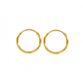 Orecchini Donna Raggi Oro Giallo 9k Cerchi 10mm