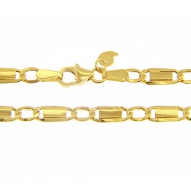 Collana Raggi Catena Maglia Alternata Oro Giallo 9k