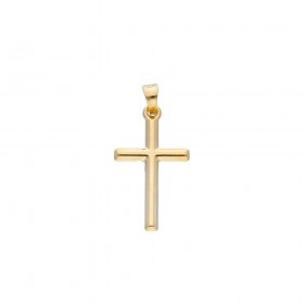 Ciondolo Raggi Croce Liscia Oro Giallo 9Kt