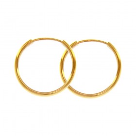 Orecchini Donna Raggi Oro Giallo 9k Cerchi 22mm