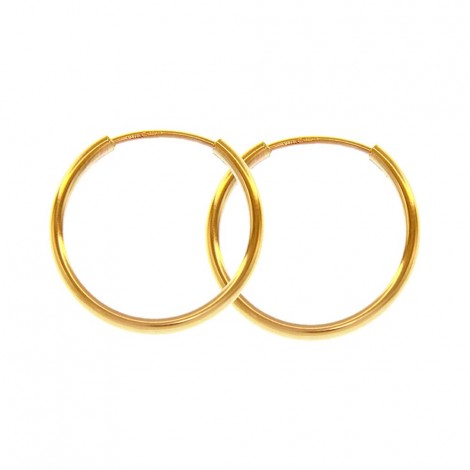 Orecchini Donna Raggi Oro Giallo 9k Cerchi 22mm