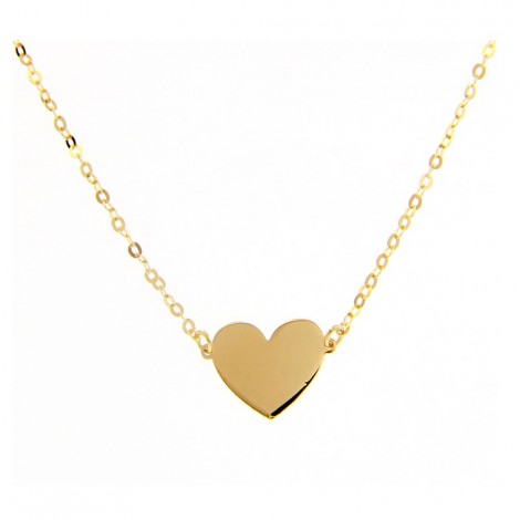 Collana Raggi in Oro Giallo 9kt con Cuore Piatto