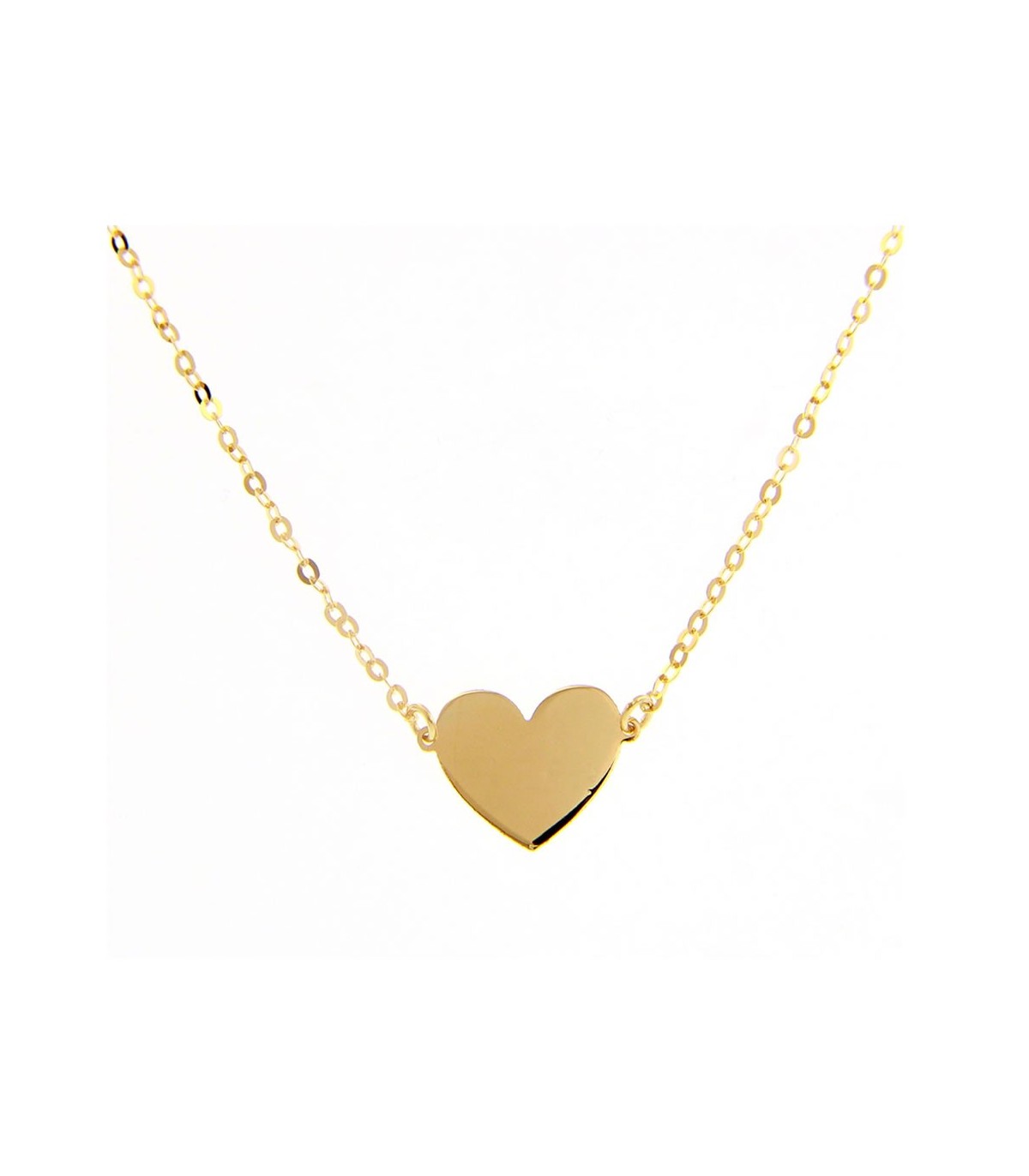 Collana Raggi in Oro Giallo 9kt con Cuore Piatto