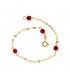 Bracciale Junior Raggi Sfere Smaltate Rosso e Oro Giallo 9kt