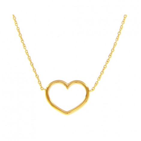 Collana Raggi in Oro Giallo 9kt con Cuore Forato