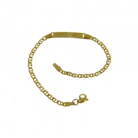 Bracciale Junior Raggi Catena Traversino Con Targhetta 9kt 15cm