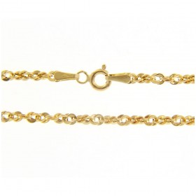 Girocollo Raggi Catena Corda in Oro Giallo 9kt