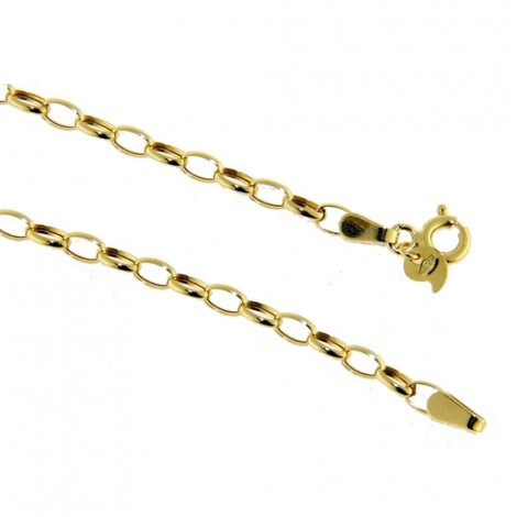 Bracciale Raggi Catena Rolò in Oro Giallo 9kt 19cm