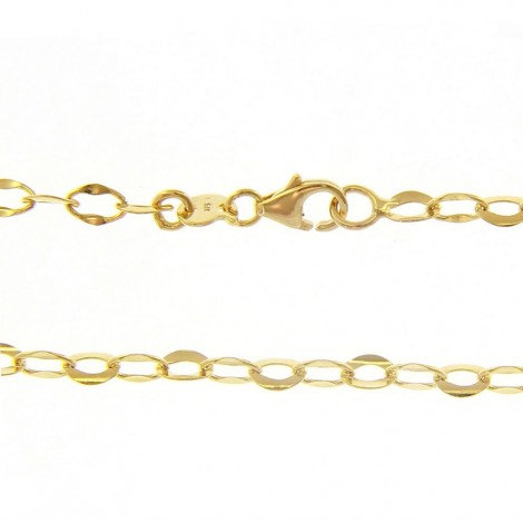 Collana Donna Raggi Catena Rolò 50 cm Oro Giallo 9k