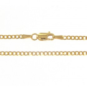Collana Donna Raggi Catena Maglia Brillantata 50 cm Oro Giallo 9kt