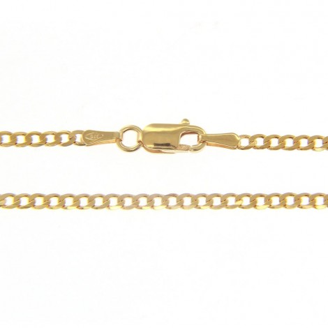 Collana Donna Raggi Catena Maglia Brillantata 50 cm Oro Giallo 9kt