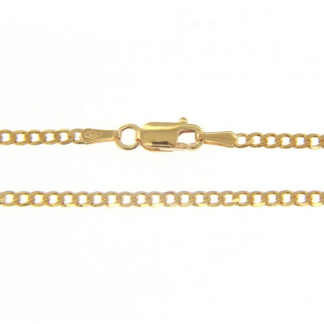 Collana Donna Raggi Catena Maglia Brillantata 50 cm Oro Giallo 9kt