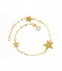 Bracciale Raggi Catena Tre Stelle Piatte Oro Giallo 9kt