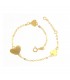 Bracciale Raggi Junior Catena Tre Cuori Oro Giallo 9kt