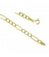 Bracciale Raggi Catena Figaro 19cm Oro Giallo 9kt