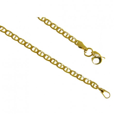 Bracciale Raggi Catena Maglia Traversino 19cm in Oro Giallo 9kt