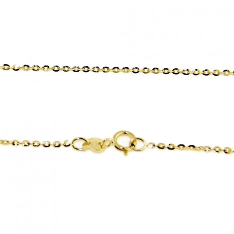 Collana Raggi Catena Maglia Brillantata 40cm in Oro Giallo 9kt